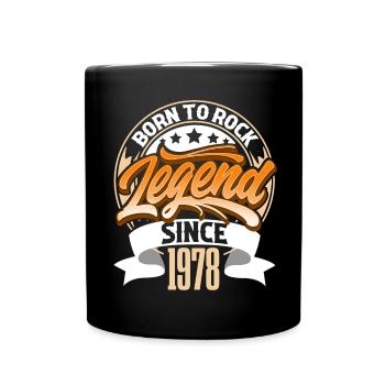 1978 Geburtsjahr Geburtstag Legende Born To Rock - Tasse einfarbig - Schwarz - Vorne