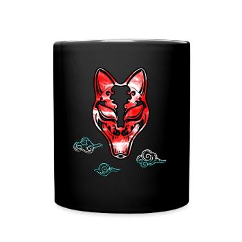 Japanese Oni Mask Cat Asian Japan - Full Colour Mug - black - Front