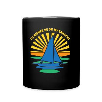 Je préfère naviguer sur mon voilier - Mug uni - noir - Devant