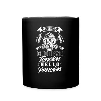 In retirement Goodbye excitement Hello pension pensioner - Full Colour Mug - black - Front