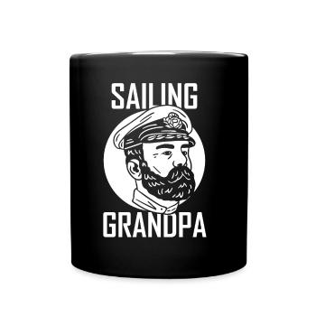 Grand-père à voile Marins Voilier - Mug uni - noir - Devant