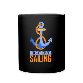 Je préférerais naviguer capitaine de voilier - Mug uni - noir - Devant