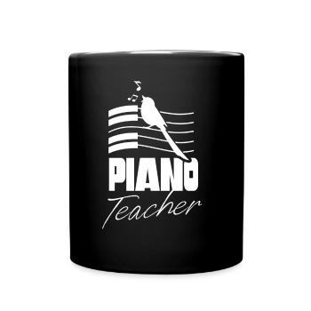 Piano teacher Piano player Piano musician - Full Colour Mug - black - Front