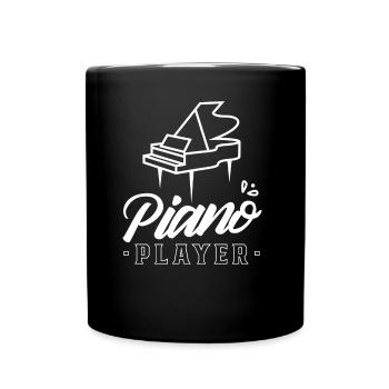 Klavierspieler Klavier Klaviermusiker - Tasse einfarbig - Schwarz - Vorne