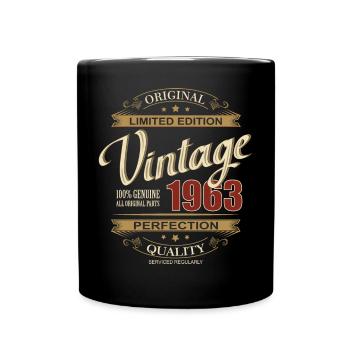 60ème anniversaire né en 1963 Vintage Rétro - Mug uni - noir - Devant
