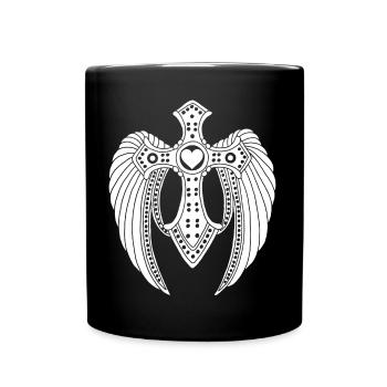 Ange déchu blanc - Mug uni - noir - Devant