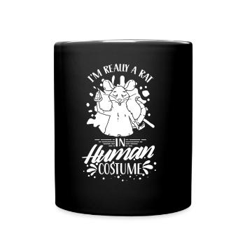 I am a rat in a human costume - Full Colour Mug - black - Front