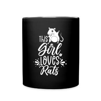 This girl loves rats sweet animal rat - Full Colour Mug - black - Front