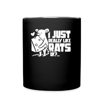 Ich Mag Ratten Einfach Sehr Süß Tier Ratte - Tasse einfarbig - Schwarz - Vorne