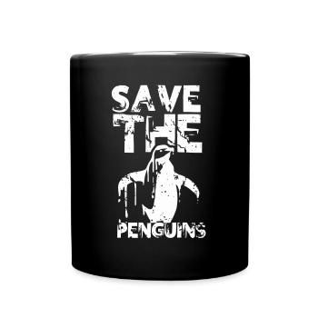 Rettet Die Pinguine Pinguin Süß Tier Liebhaber - Tasse einfarbig - Schwarz - Vorne