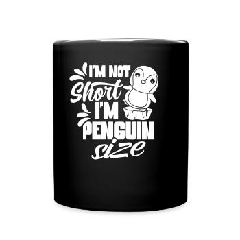Je ne suis pas petit Je suis de la taille d’un pingouin Pingouin - Mug uni - noir - Devant
