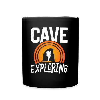 Höhle Erforschen Caving Höhlenwandern Cave - Tasse einfarbig - Schwarz - Vorne