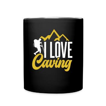 I love caving caving caving - Full Colour Mug - black - Front