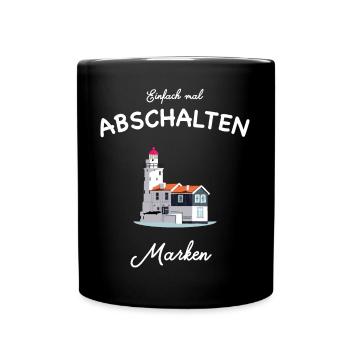 Marken, Waterland, Niederlande, Zeichnung - Tasse einfarbig - Schwarz - Vorne