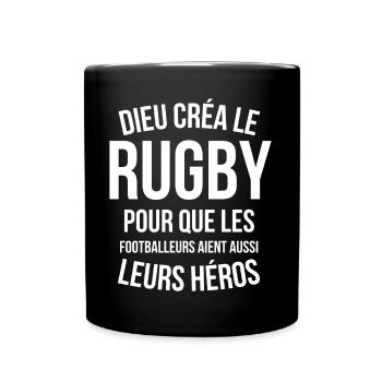 rugby, rugby sport, rugby humour - Mug uni - noir - Devant
