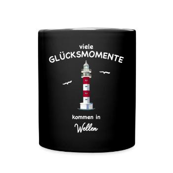Teneriffa, Leuchtturm Punta de Tuna, Glücksmomente - Tasse einfarbig - Schwarz - Vorne