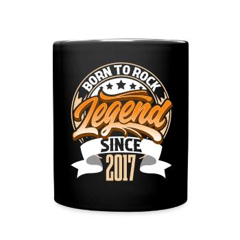 2017 Geburtsjahr Geburtstag Legende Born To Rock - Tasse einfarbig - Schwarz - Vorne