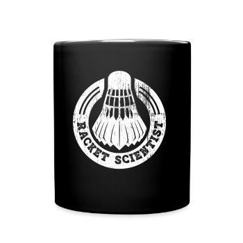 Schläger Wissenschaftler Racket Scientist - Tasse einfarbig - Schwarz - Vorne