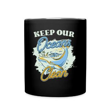 Haltet Unsere Ozeane Sauber See Ocean Protection - Tasse einfarbig - Schwarz - Vorne