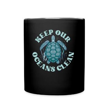 Haltet Unsere Ozeane Sauber See Ocean Protection - Tasse einfarbig - Schwarz - Vorne