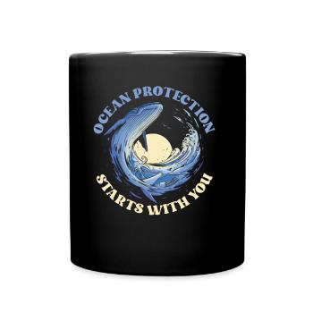 La protection des océans commence avec votre lac marin - Mug uni - noir - Devant
