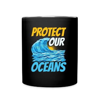 Protects our oceans Sea Sea Ocean Protection - Full Colour Mug - black - Front