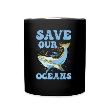 Save our oceans Sea Ocean Protection Lake - Full Colour Mug - black - Front
