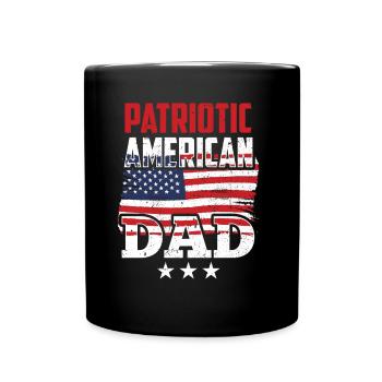 Patriotic American Father US Patriot USA - Full Colour Mug - black - Front