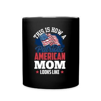Voici à quoi ressemble une mère américaine patriotique aux États-Unis - Mug uni - noir - Devant