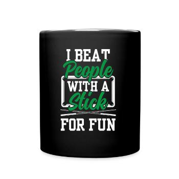 Ich Schlage Leute Mit Einem Stock Zum Spaß Pool - Tasse einfarbig - Schwarz - Vorne