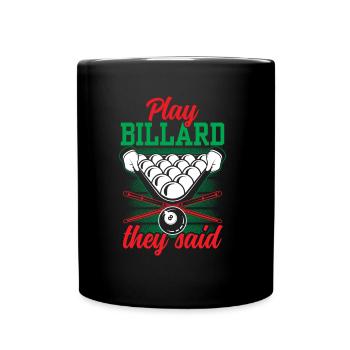 Billard Spielen Sie Sagten Spieler Pool Billiard - Tasse einfarbig - Schwarz - Vorne