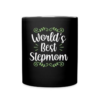 Die Beste Stiefmutter Der Welt Ziehmutter Kind - Tasse einfarbig - Schwarz - Vorne
