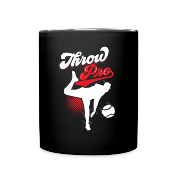 Wurf Profi Hobby Spieler Baseball Pitcher Werfer - Tasse einfarbig - Schwarz - Vorne