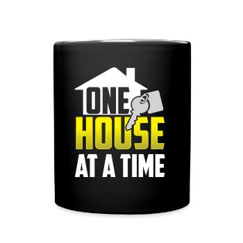 Ein Haus Nach Dem Anderen Immobilienmakler Häuser - Tasse einfarbig - Schwarz - Vorne