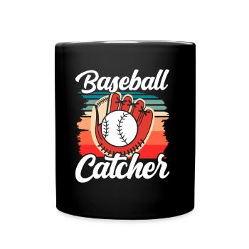 Baseball Catcher Baseball Catcher Player Hobby - Full Colour Mug - black - Front