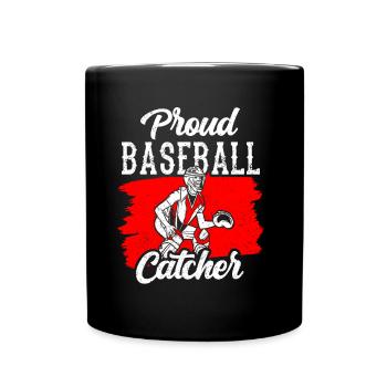 Proud Baseball Catcher Hobby Player Catcher - Full Colour Mug - black - Front
