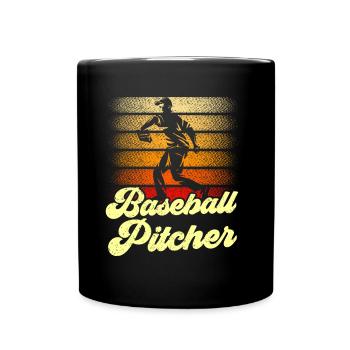 Baseball Pitcher Spieler Werfer Hobby - Tasse einfarbig - Schwarz - Vorne