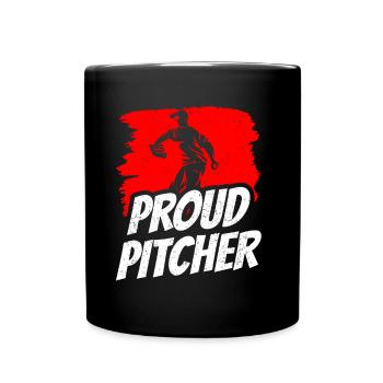 Stolzer Baseball Pitcher Spieler Werfer Hobby - Tasse einfarbig - Schwarz - Vorne