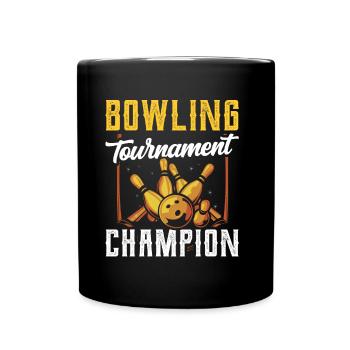 Bowling Turnier Meister Team Bowler Mannschaft - Tasse einfarbig - Schwarz - Vorne