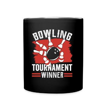 Bowling Turnier Gewinner Team Mannschaft Bowler - Tasse einfarbig - Schwarz - Vorne