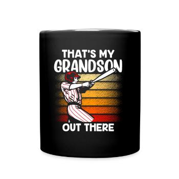 Das Ist Mein Enkel Da Draußen Beim Baseball Sport - Tasse einfarbig - Schwarz - Vorne