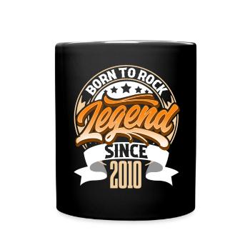 2010 Geburtsjahr Geburtstag Legende Born To Rock - Tasse einfarbig - Schwarz - Vorne
