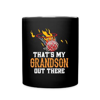 This is my grandson out there playing basketball - Full Colour Mug - black - Front