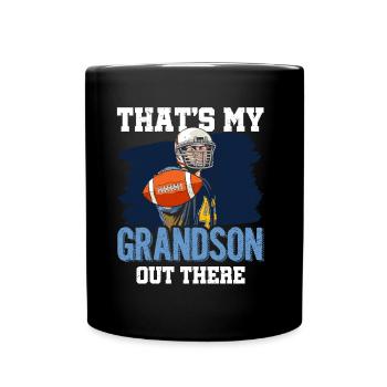 Das Ist Mein Enkel Da Draußen American Football - Tasse einfarbig - Schwarz - Vorne