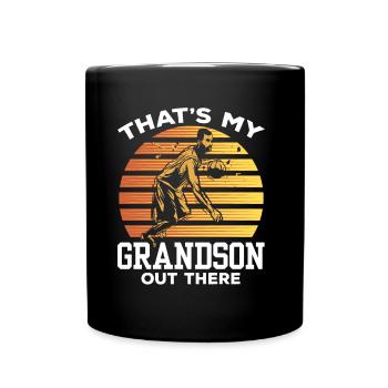 Das Ist Mein Enkel Da Draußen Beim Basketball - Tasse einfarbig - Schwarz - Vorne