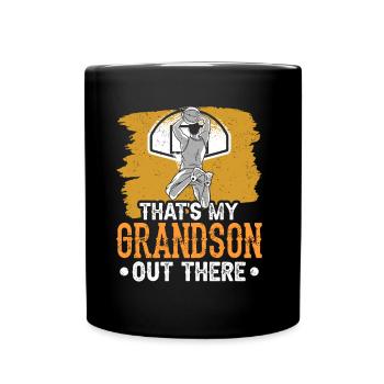 Das Ist Mein Enkel Da Draußen Beim Basketball - Tasse einfarbig - Schwarz - Vorne