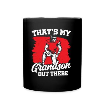 Das Ist Mein Enkel Da Draußen American Football - Tasse einfarbig - Schwarz - Vorne
