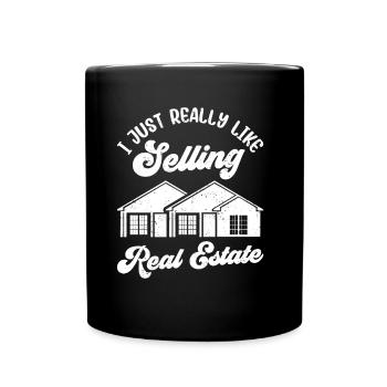 I like it easy to sell real estate brokers - Full Colour Mug - black - Front