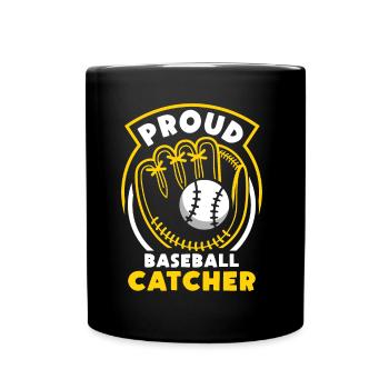 Stolzer Baseball Fänger Hobby Spieler Catcher - Tasse einfarbig - Schwarz - Vorne