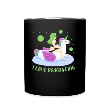 J’adore les amateurs de plage de vacances à la plage - Mug uni - noir - Devant